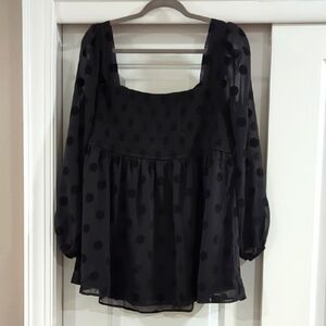 Motherhood Maternity Black Polka Dot Women's Top